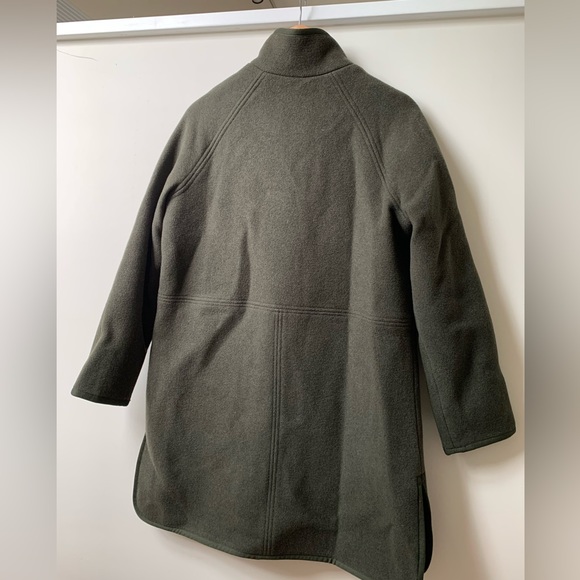 NEW Madewell Estate Wool Cocoon Coat in Dried Olive Melange, size Small - Picture 4 of 13